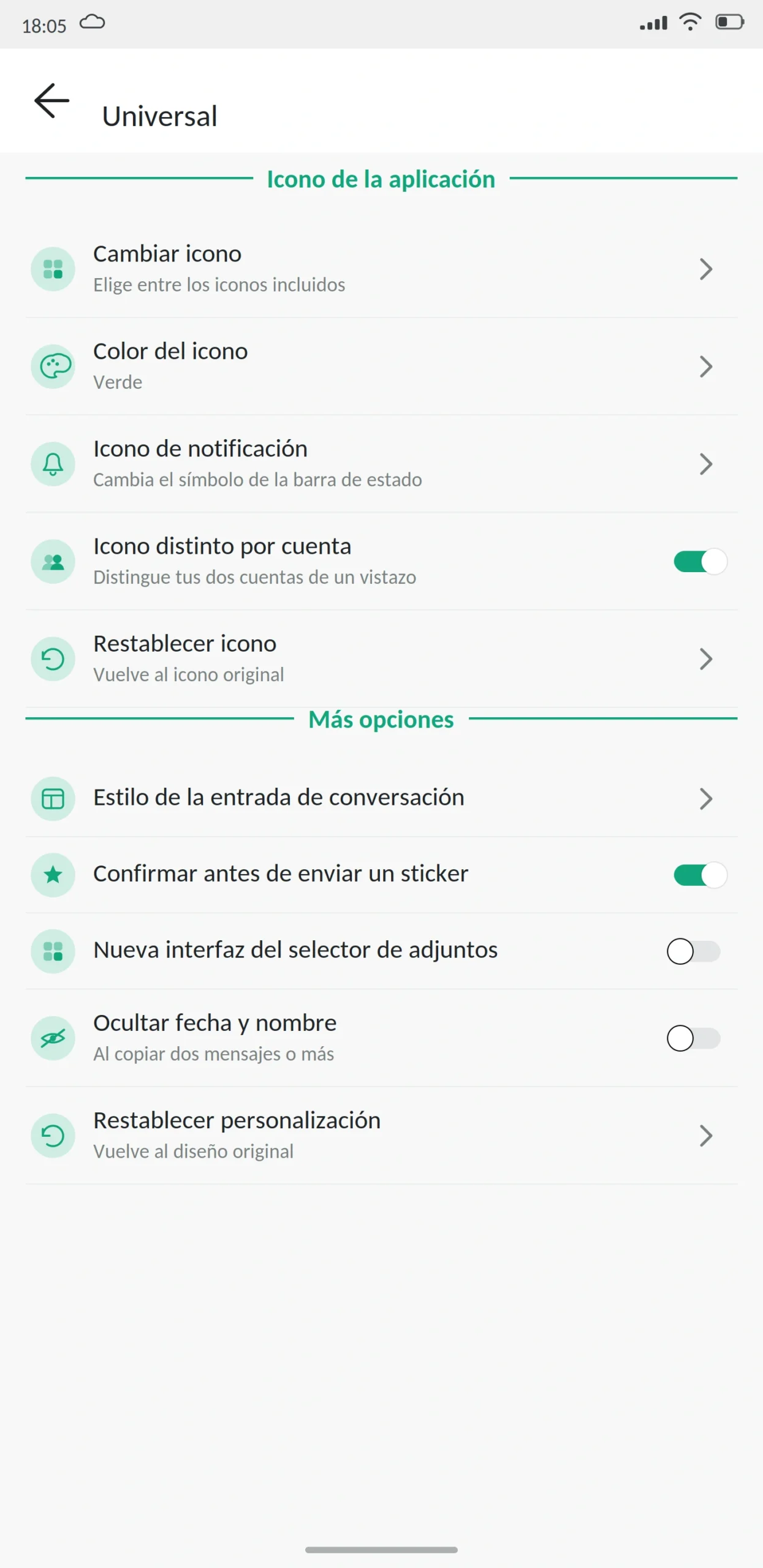Iconos personalizados WhatsApp Plus