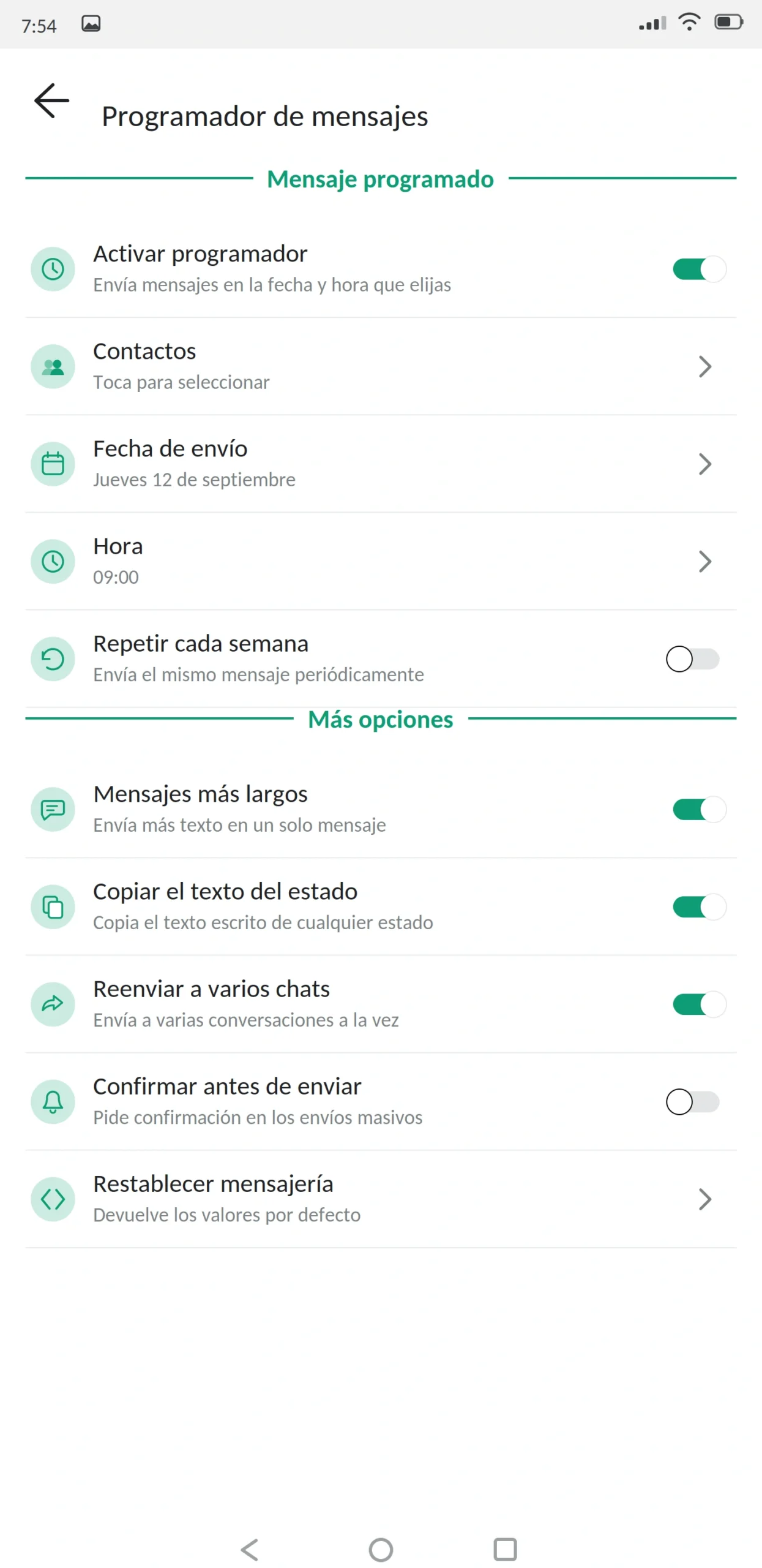 Programador de mensajes WhatsApp Plus