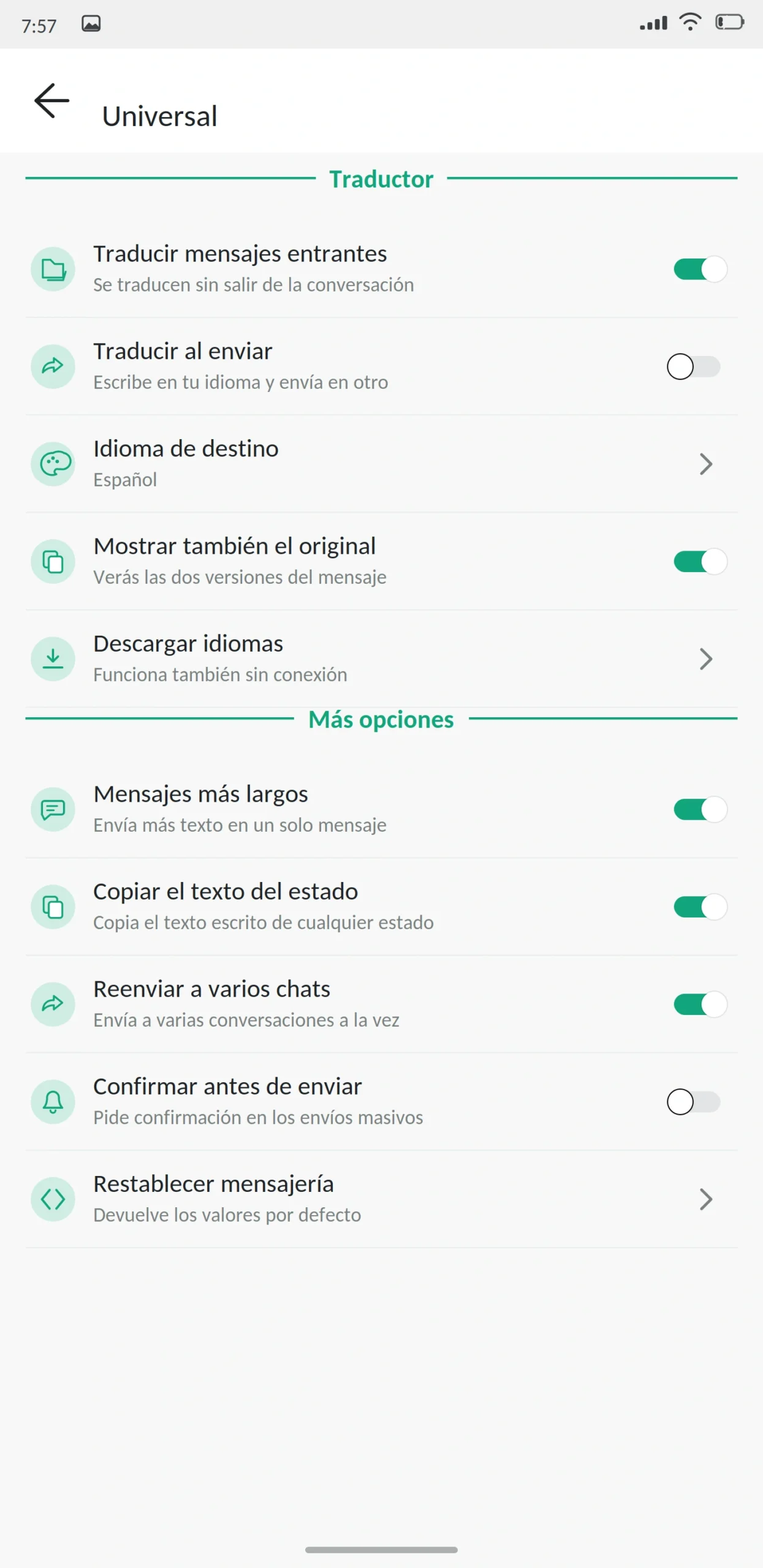 Traductor integrado WhatsApp Plus